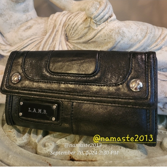 L.A.M.B by Gwen Stefani Leather Wallet Luxury Designer Celebrity Vintage Snap#48 - Picture 4 of 16